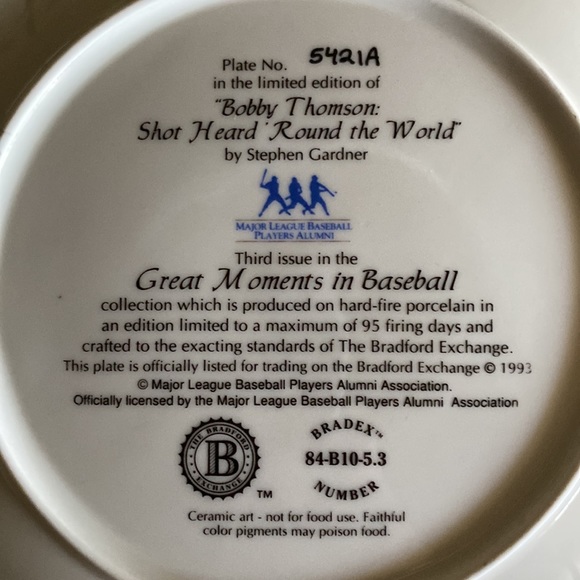 Vintage Baseball Plate - Picture 3 of 3